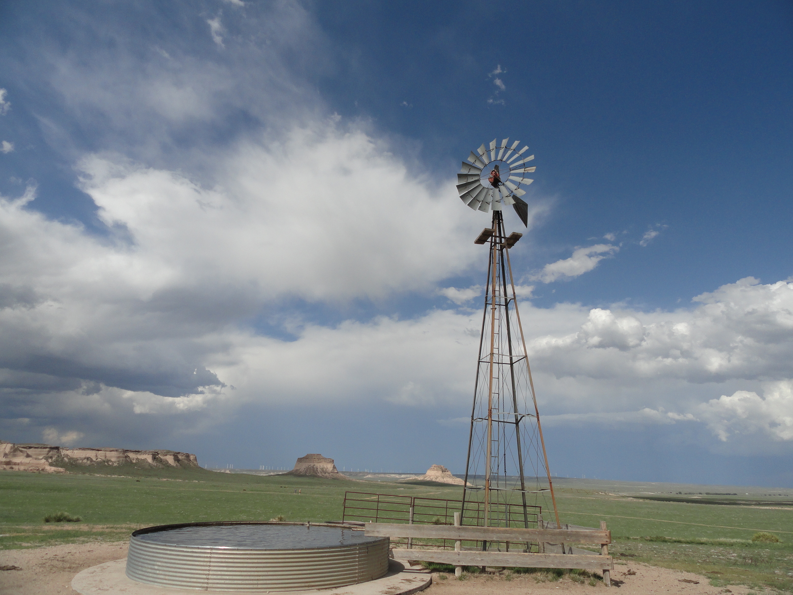 A water pumping windmill at Pawnee Buttes.