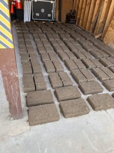 Real adobe bricks drying